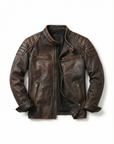 Übergangsjacke Herren | Bikerjacke mit Stehkragen und Reißverschluss