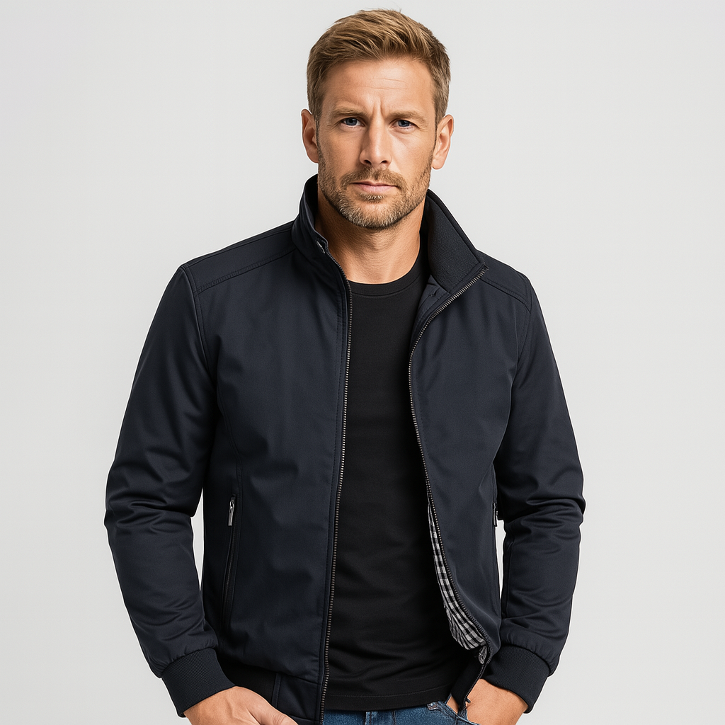 Übergangsjacke Herren Stehkragen | mit Reißverschluss